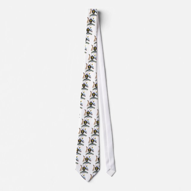 Uganda Coat of Arms detail Neck Tie (Front)