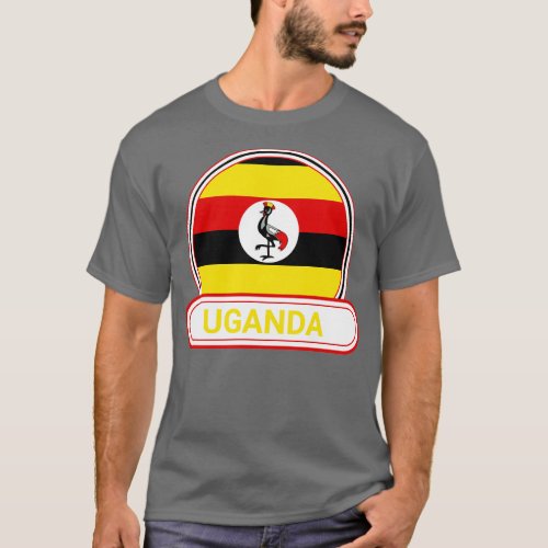 Uganda Country Badge Uganda Flag T_Shirt