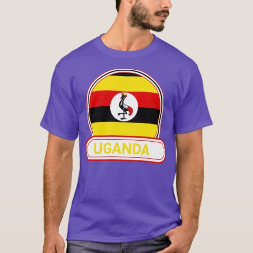 Uganda Country Badge Uganda Flag T_Shirt