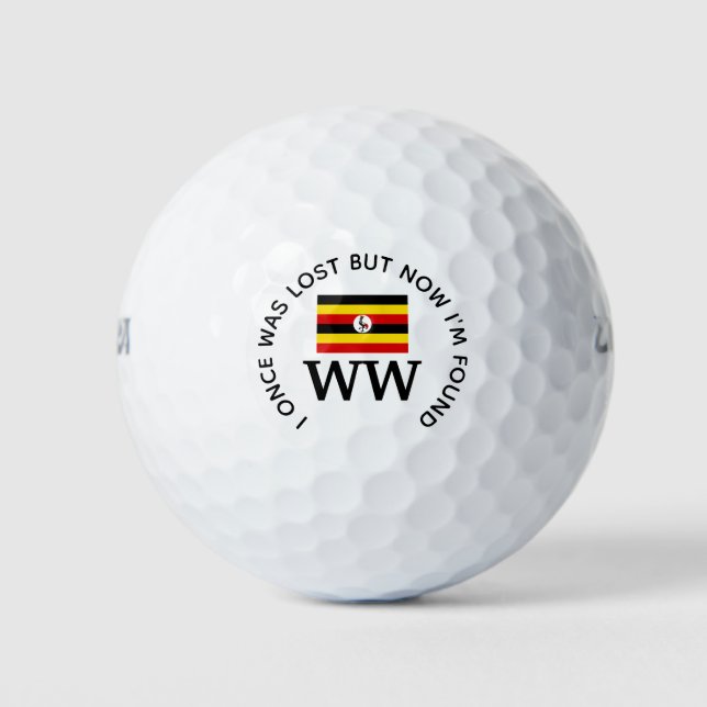 UGANDA Custom MONOGRAM Christian Lost Found Golf Balls (Front)