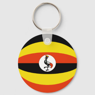 Uganda Fisheye Flag Keychain