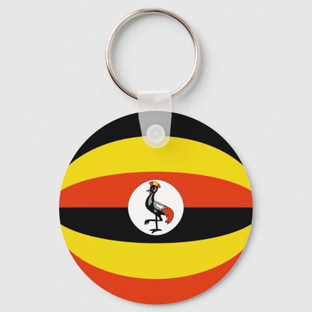 Uganda Fisheye Flag Keychain (Front)