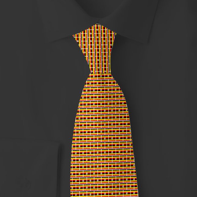 Uganda Flag Brick Pattern Neck Tie (Creator Uploaded)