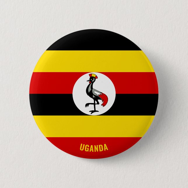 Uganda Flag Charming Patriotic Button (Front)