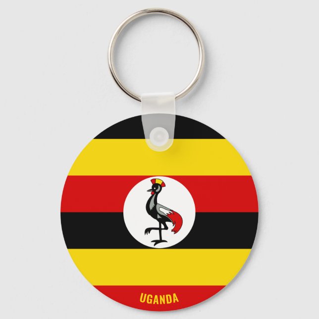 Uganda Flag Charming Patriotic Keychain (Front)