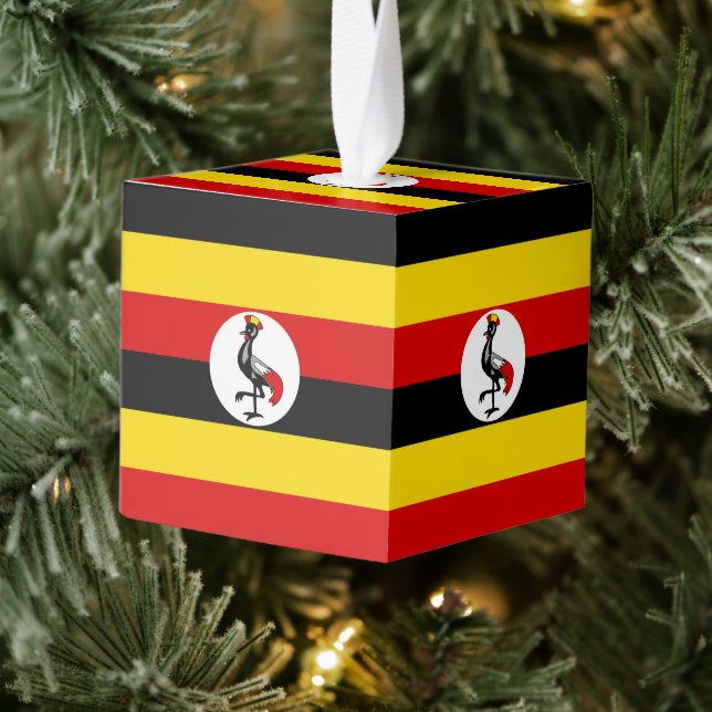 Uganda flag cube ornament (Tree)