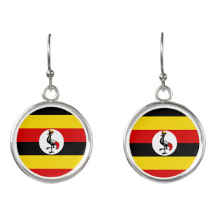 Uganda flag earrings