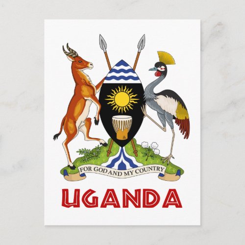 UGANDA _  flagemblemcoat of armssymbol Postcard