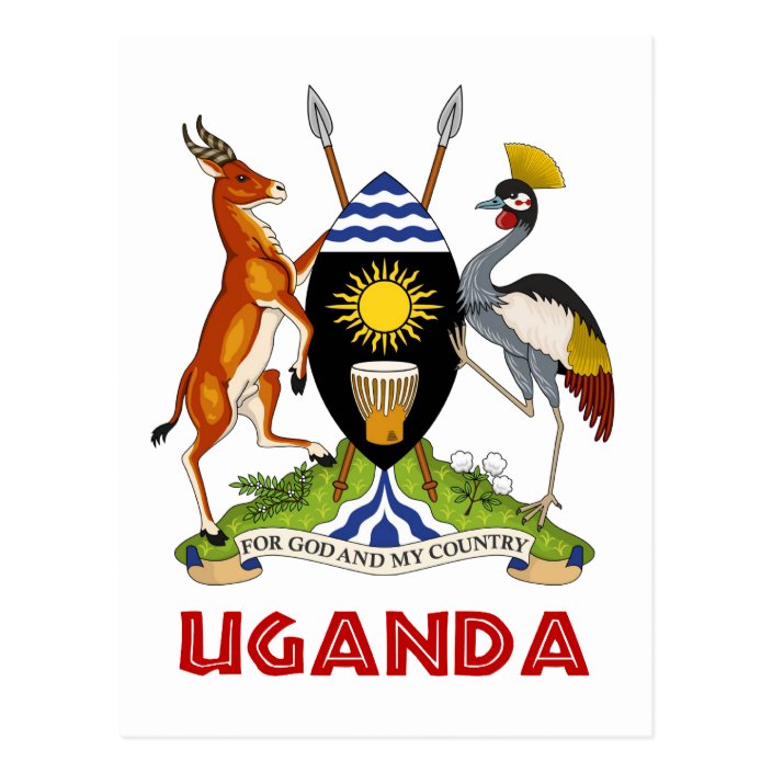 UGANDA flag/emblem/coat of arms/symbol Postcard