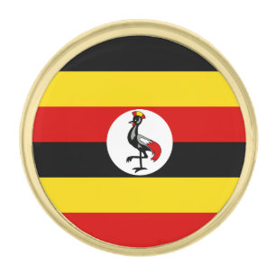 Uganda Flag Gold Finish Lapel Pin