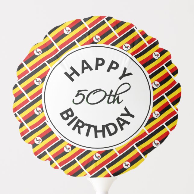UGANDA FLAG Happy 50th Birthday Customized Balloon (Front)