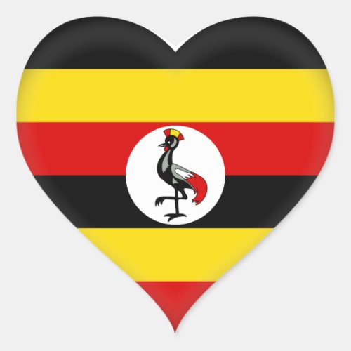 Uganda Flag Heart Sticker