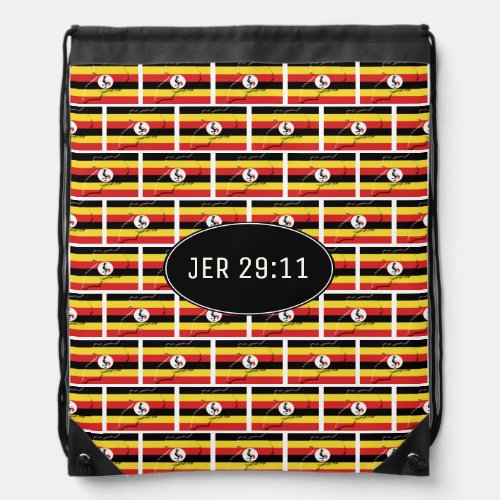 UGANDA FLAG  JEREMIAH 2911  Ugandan Drawstring Bag