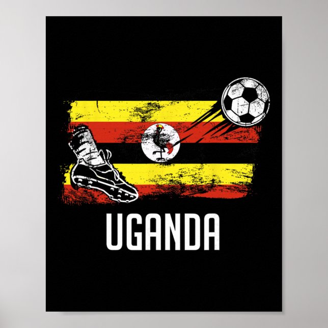 Uganda Flag Jersey Ugandan Soccer Team Ugandan  Poster (Front)
