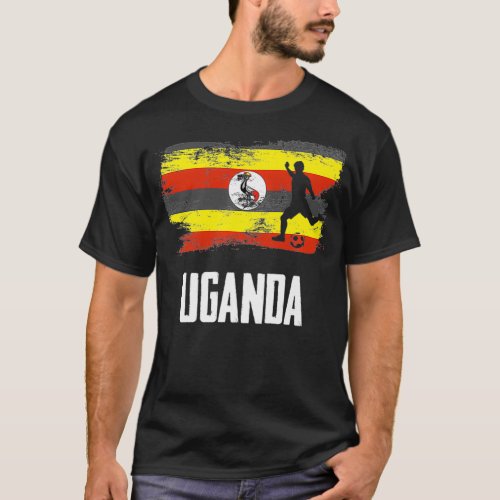 Uganda Flag Jersey Ugandan Soccer Team Ugandan pre T_Shirt