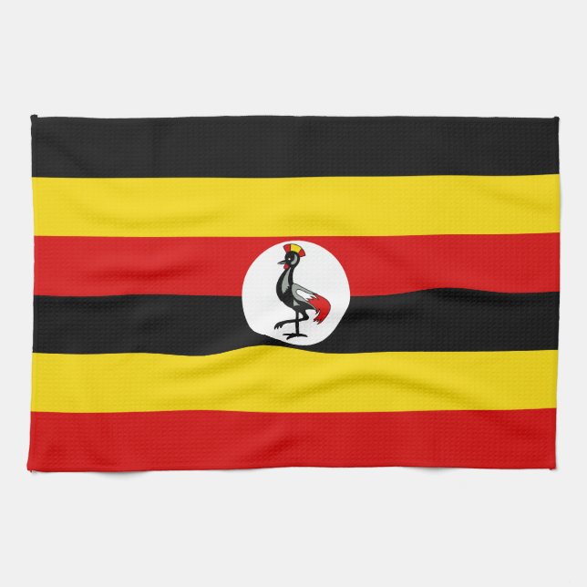 Uganda Flag Kitchen Towel (Horizontal)