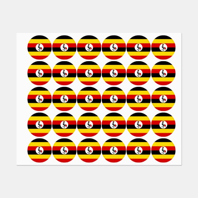 Uganda flag labels (Sheet)