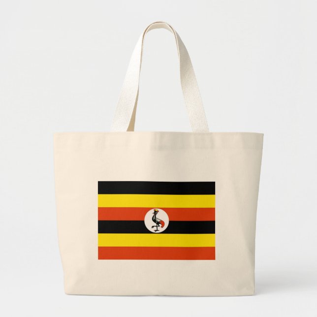 Uganda Flag Large Tote Bag (Front)