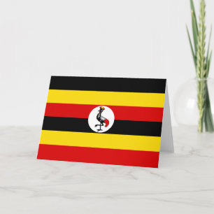 Uganda flag letterpress thank you card