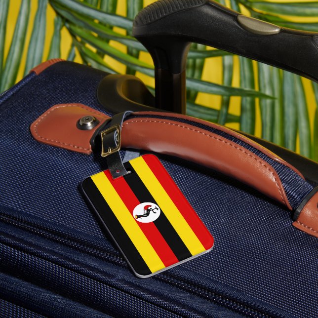 Uganda flag luggage tag (Front Insitu 1)