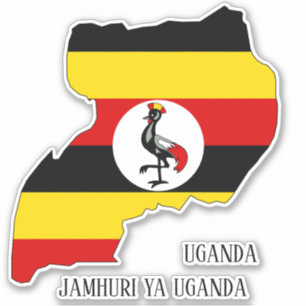 Uganda Flag Map Patriotic Sticker