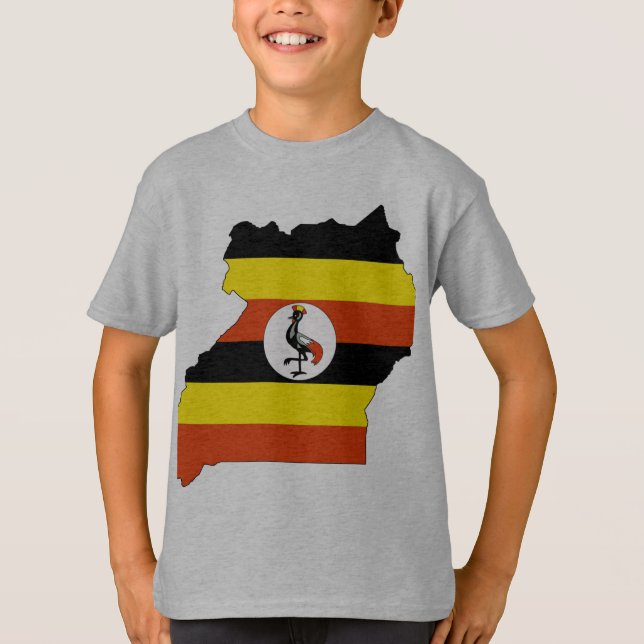 Uganda flag map T-Shirt (Front)