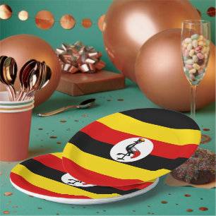 Uganda flag paper plates