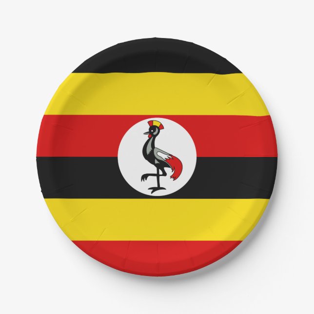 Uganda Flag Paper Plates (Front)