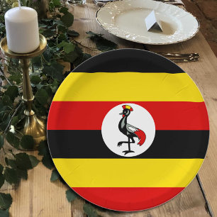 Uganda Flag plates, party, sports, Uganda Paper Plates