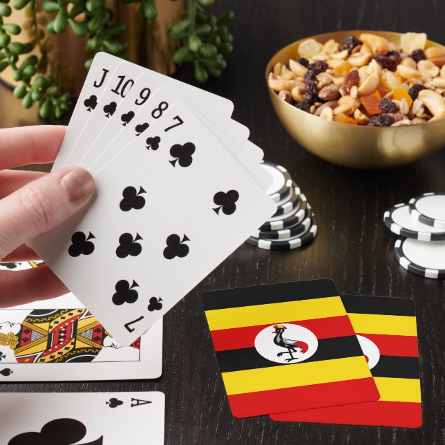 Uganda flag poker cards (In Situ)