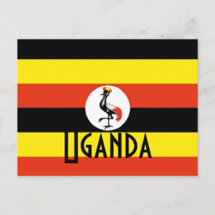 Uganda flag postcard