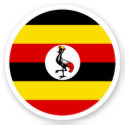 Uganda Flag Round Sticker