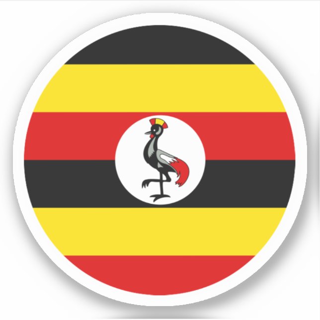 Uganda Flag Round Sticker (Front)