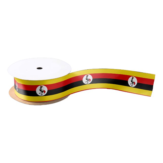 Uganda flag satin ribbon (Spool)