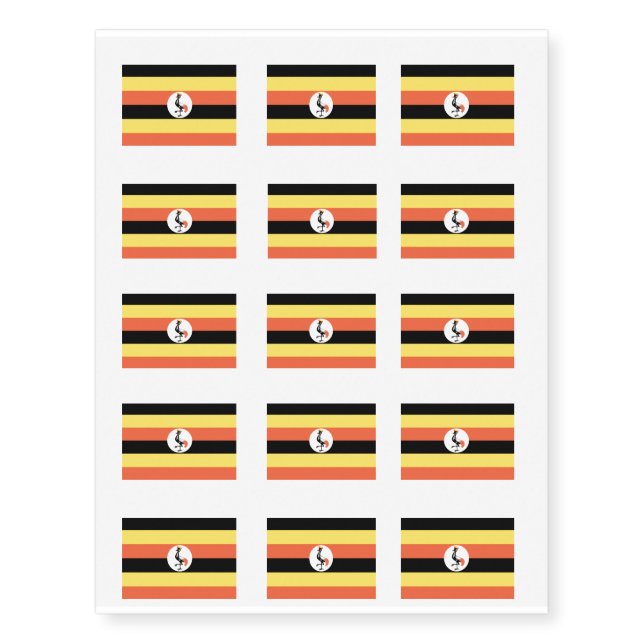 Uganda Flag Temporary Tattoos (Front)