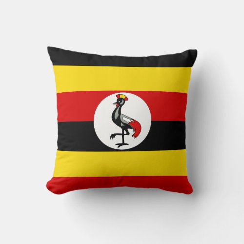 Uganda Flag Throw Pillow