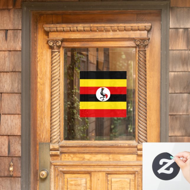 Uganda flag window cling (Home Door)