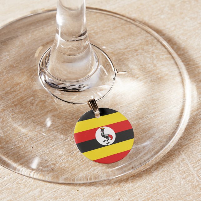 Uganda flag wine charm (In Situ)