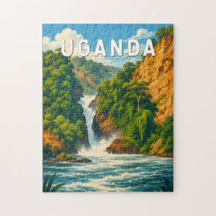 Uganda Illustration Travel Art Vintage Jigsaw Puzzle