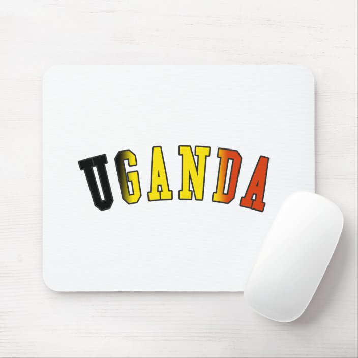 Uganda in National Flag Colors Mouse Pad