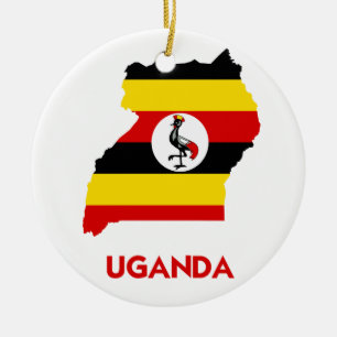 UGANDA MAP CERAMIC ORNAMENT