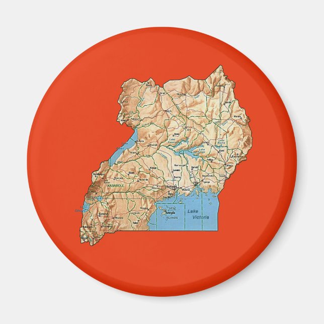 Uganda Map Magnet (Front)