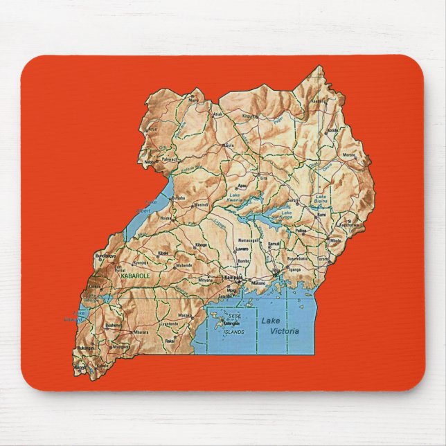 Uganda Map Mousepad (Front)