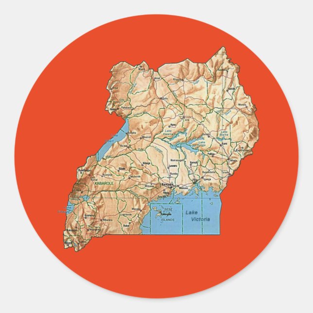 Uganda Map Sticker (Front)