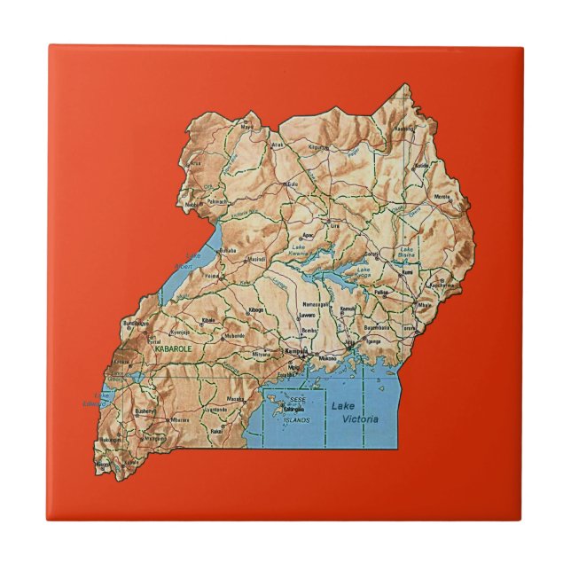 Uganda Map Tile (Front)