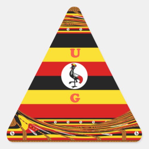 Uganda National Flag Triangle Sticker