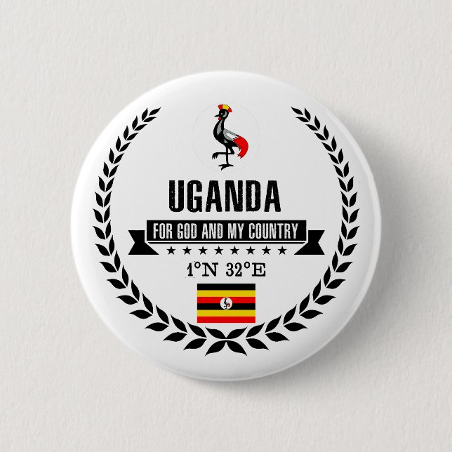 Uganda Pinback Button (Front)