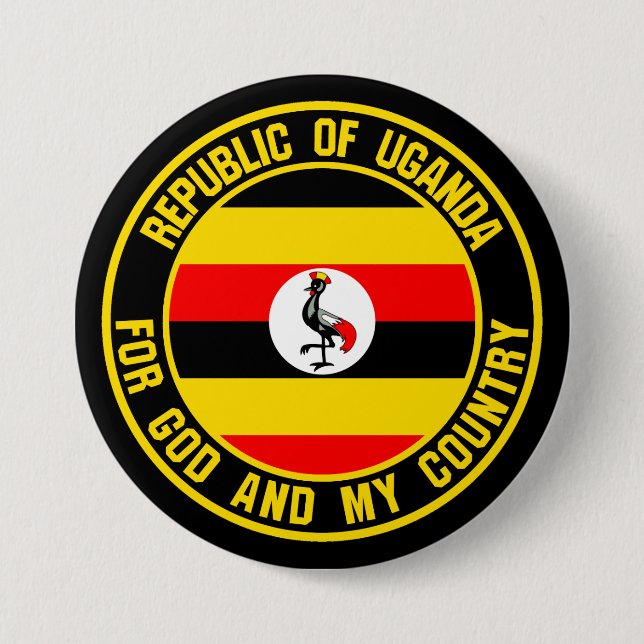Uganda Round Emblem Button (Front)