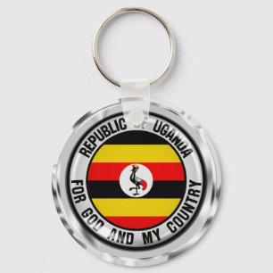 Uganda Round Emblem Keychain