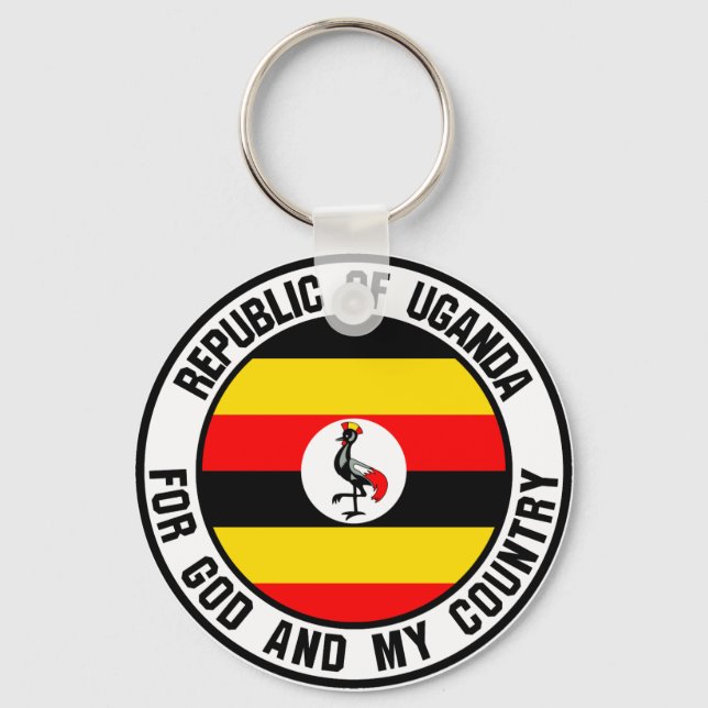 Uganda Round Emblem Keychain (Front)
